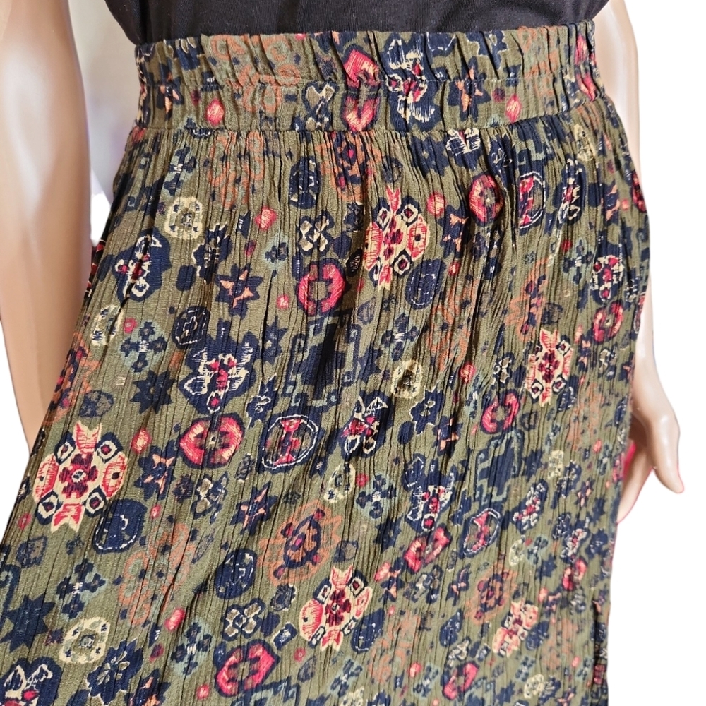 CHAUS 90's Tribal Print Midi Skirt